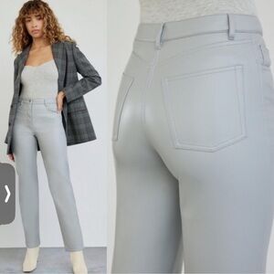 NWT Wilfred Melina Marble Grey Vegan Leather Pants, Size 12